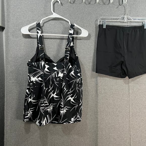 Kim Gravel x Swimsuits Scoop Neck Tankini Set w/ Bike Shorts Black Size 10 - Picture 5 of 11